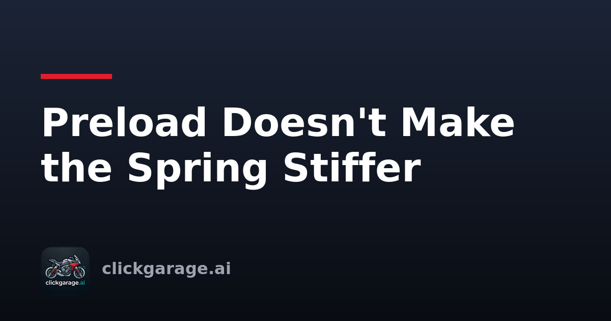 Preload Doesn't Make the Spring Stiffer
