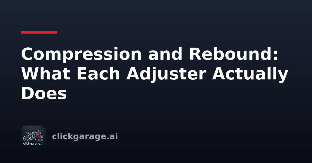 Compression and Rebound: What Each Adjuster Actually Does